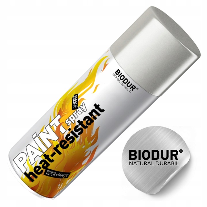 Set 12 Spray Vopsea Biodur Metalizata Rezistentă La Caldura Argintiu 400 ml