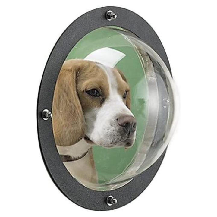 Hublou geam rotund pentru gard, casa de joaca, cusca, potrivit pentru Copii, Caini si Pisici, Ø31cm, Transparent