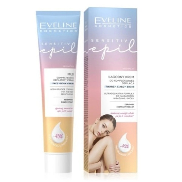Crema blanda pentru depilare completa, Eveline Sensitive Epil, 125 ml
