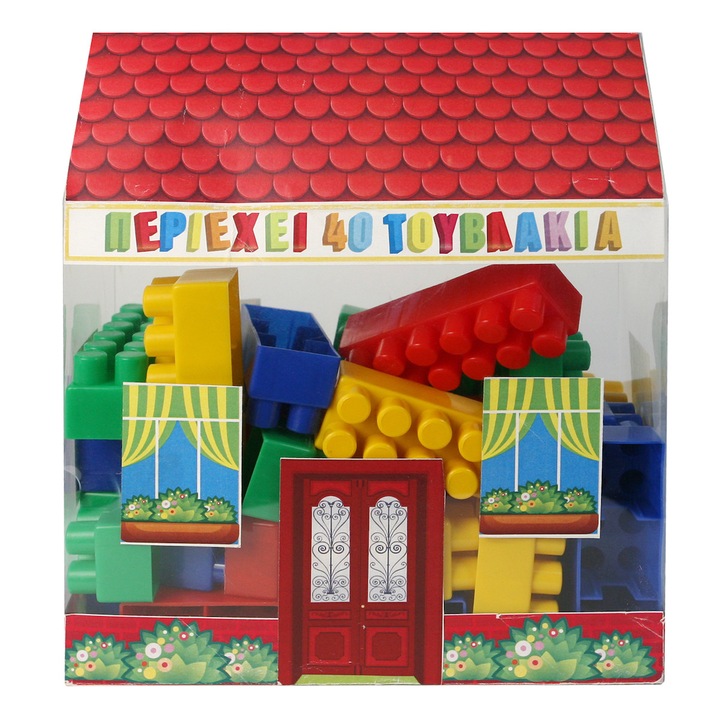 Set blocuri constructie, 40 piese, +3 ani, Multicolor