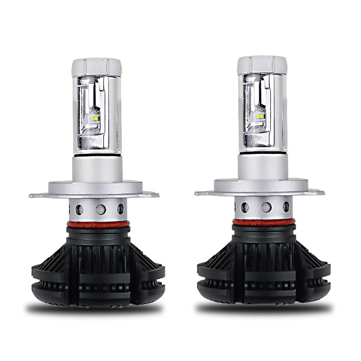 Комплект 2 LED крушки за кола H4, X3.50W, 2 фази, цветни филтри