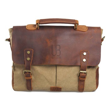 Geanta de umar barbateasca URBAN BAG Oxford Khaki din piele naturala si material textil pentru barbati Geanta de umar barbateasca URBAN BAG Oxford Khaki din piele naturala si material textil pentru barbati