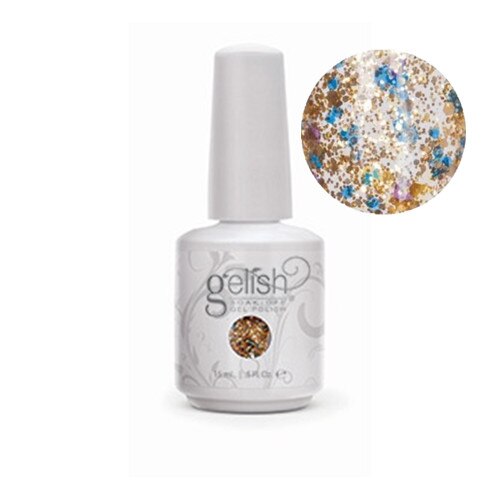 Gel Soak Off GELISH Feeling Bubbly - Multi-Colored Gold Glitter - Trends Exclusive Color 9 ml (.3 oz)