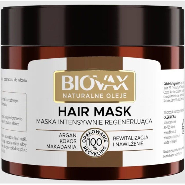 Masca de par L/Biotica Biovax, 250ml