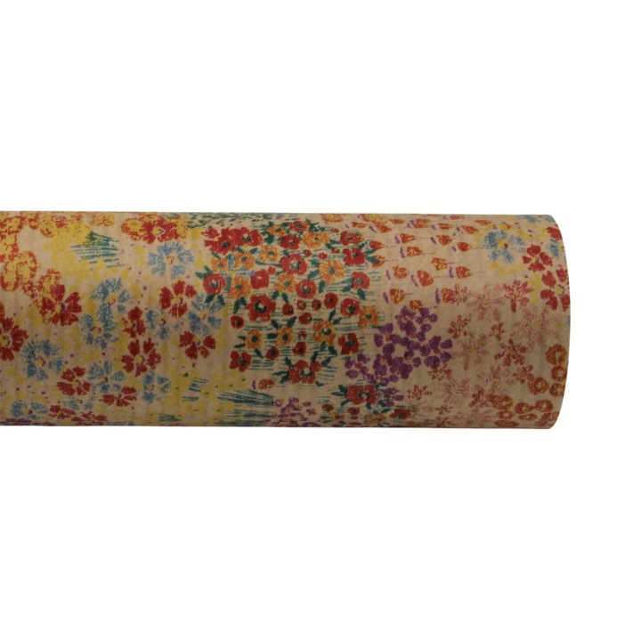 Hartie ambalat Natura Kraft floricele multicolore