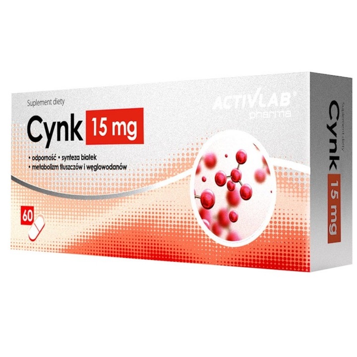 Supliment alimentar Activlab Pharma, Cynk 15mg, 60 capsule