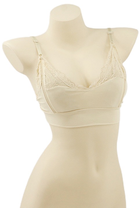Sutien cu insertii dantela YAN-185bej 87771, Bej, M-L