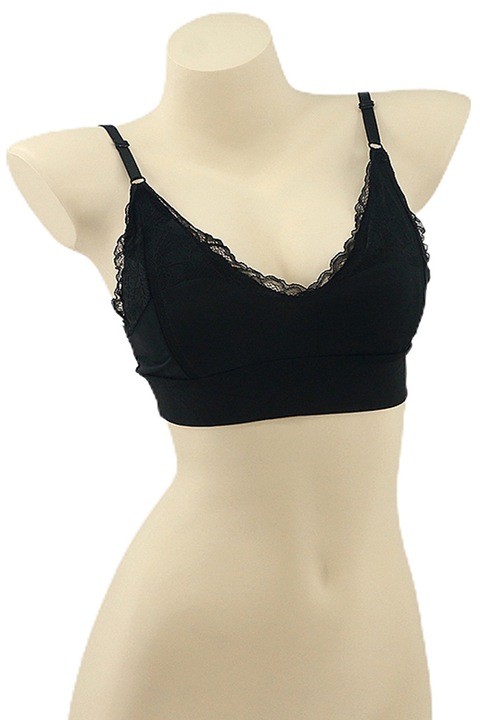 Sutien cu insertii dantela YAN-185negru 87773, Negru, M-L