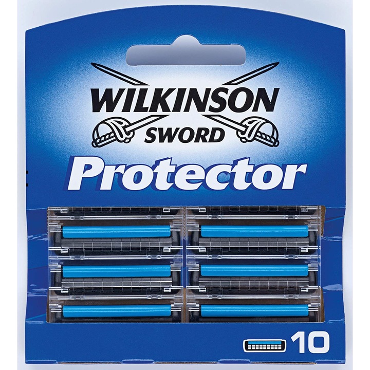 Lame aparat de ras barbati Wilkinson Sword Protector, 10 bucati