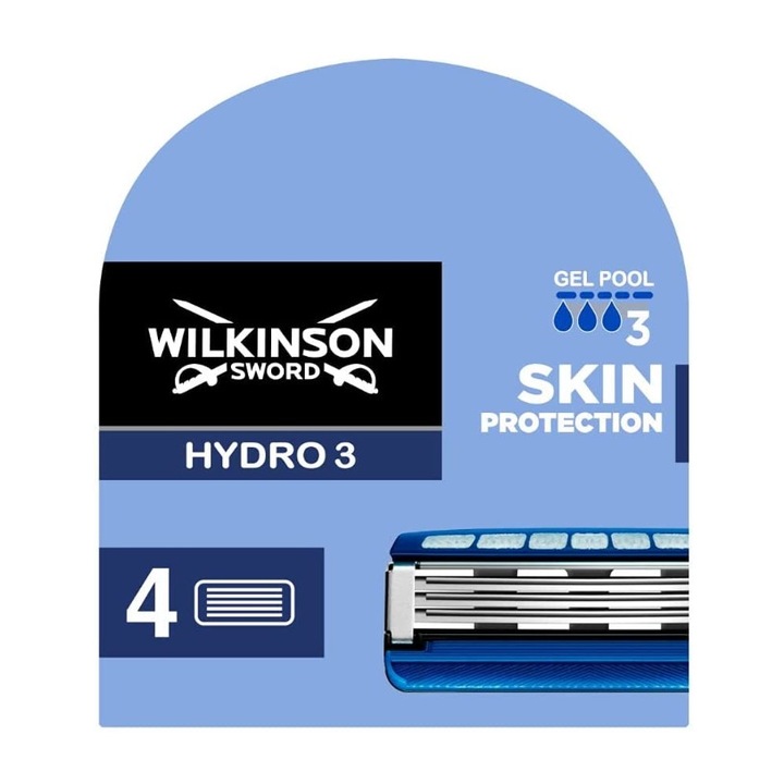 Rezerve aparat de ras, Wilkinson, Hydro 3 Skin Protection, 4 bucati, Multicolor