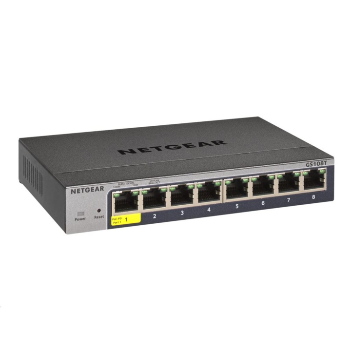 NetGear GS108Tv3 kapcsoló, 8 gigabites Smart Managed Pro port, felhőkezelés
