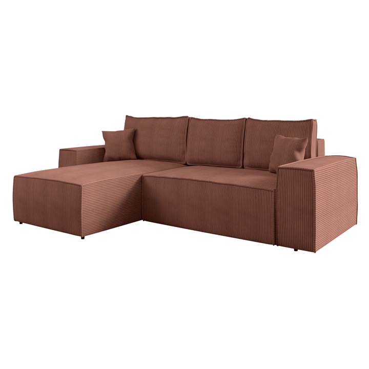 Coltar Maryn L Reiat, MIRJAN24, roz, stanga, 279x181x94 cm