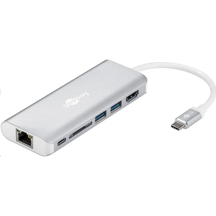 Goobay 76788 univerzális notebook dokkoló ezüst-fehér (Goobay 76788)