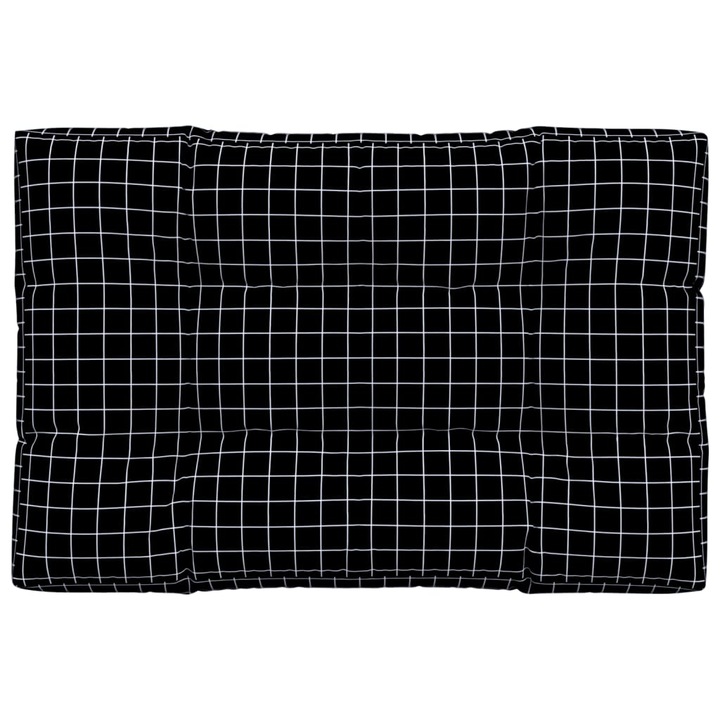 Perna de paleti vidaXL, negru carouri, 120x80x12 cm, textil, 3.95 Kg