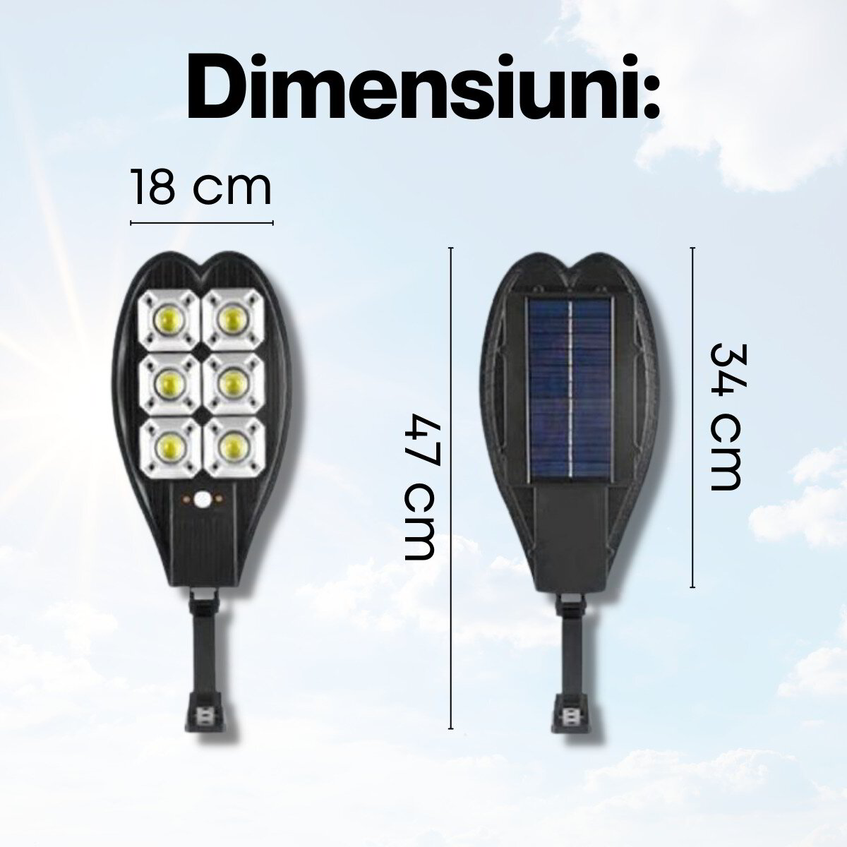 Set 3 Lampi Solare cu Panou Solar Incorporat LED, Telecomanda, cu ...