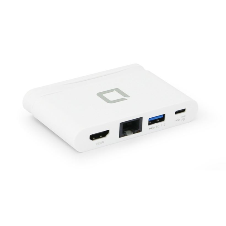 DICOTA USB-C преносима 4-в-1 докинг станция Бяла (D31730) (D31730)