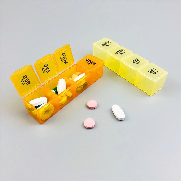 Cutie colorata pentru medicamente, JENUOS®, cu 28 de compartimente ...