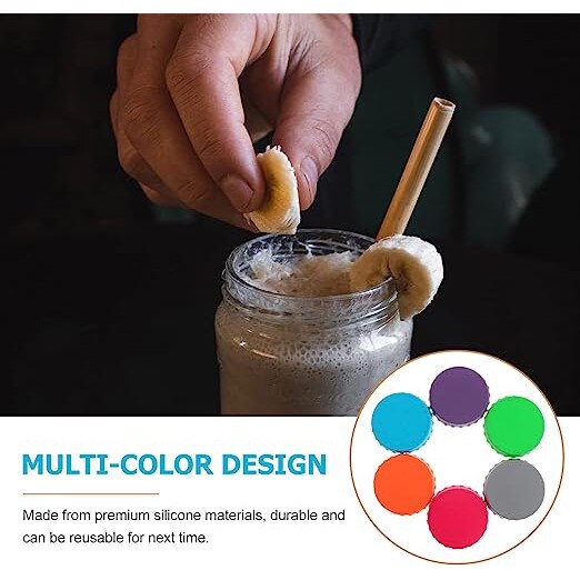 Set de 6 capace din silicon colorate, JENUOS®, pentru sticle de bere ...