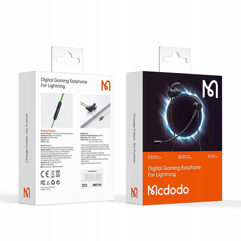Casti Mcdodo, Cu Microfon, Gaming, Pentru iPhone, Negru