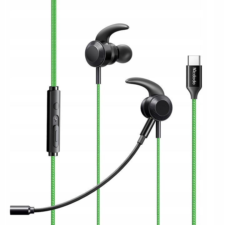 Mcdodo fejhallgató, mikrofonnal, Gaming, USB-C, DAC, zöld