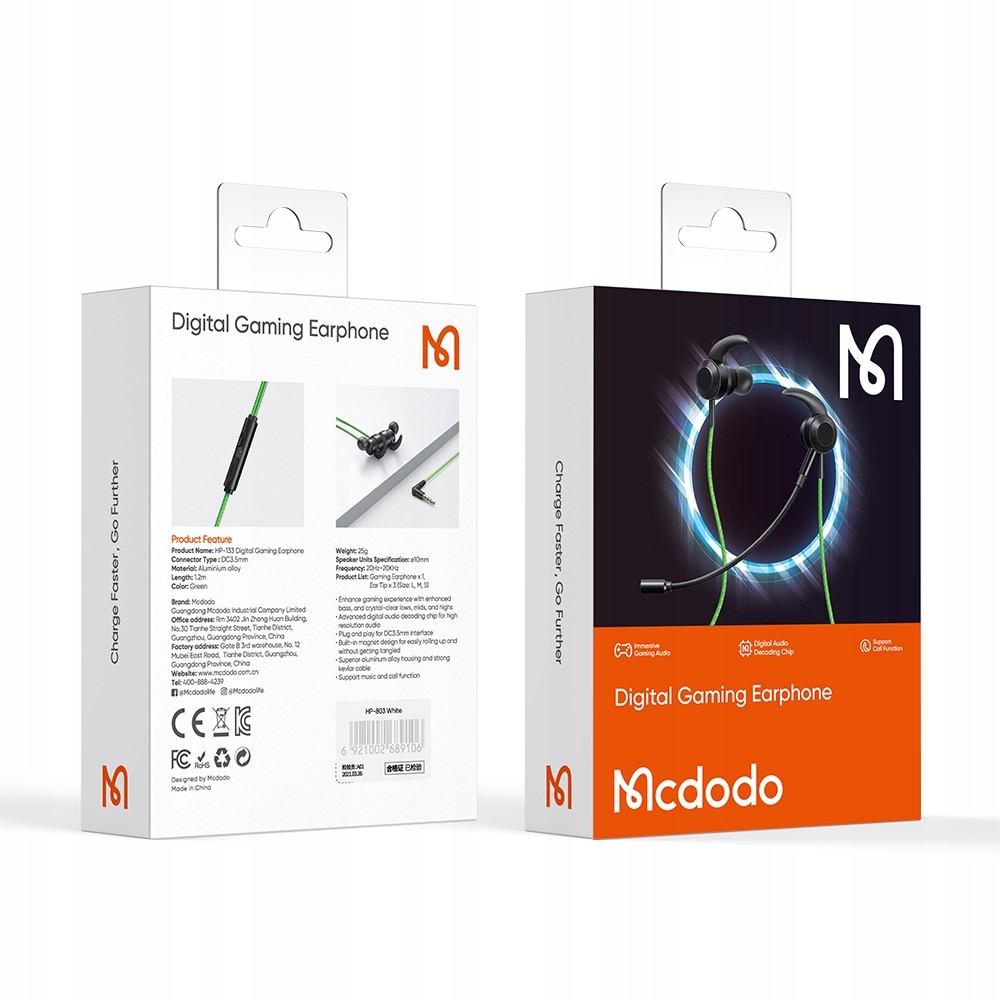 Casti Mcdodo, Cu Microfon, Gaming, Mini Jack, Verde