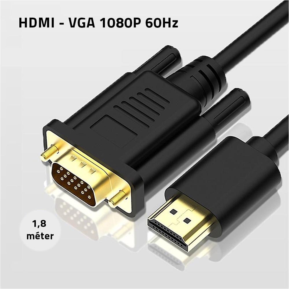 Adaptor convertor HDMI la VGA, 1080P, 60Hz, 1.8 m, Negru - eMAG.ro