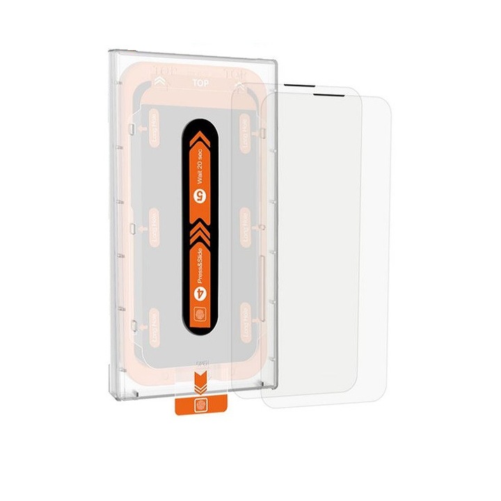 2 db átlátszó üvegfólia készlet Mobile Origin Screen Guard rögzítőrendszerrel, amely kompatibilis az iPhone 12 Pro / 12 telefonnal