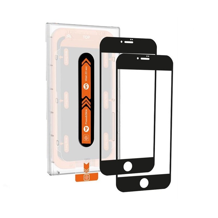 2 db átlátszó üvegfólia készlet Mobile Origin Screen Guard rögzítési rendszerrel, amely kompatibilis az iPhone 7 / 8 / SE 2022 / SE 2020 készülékkel