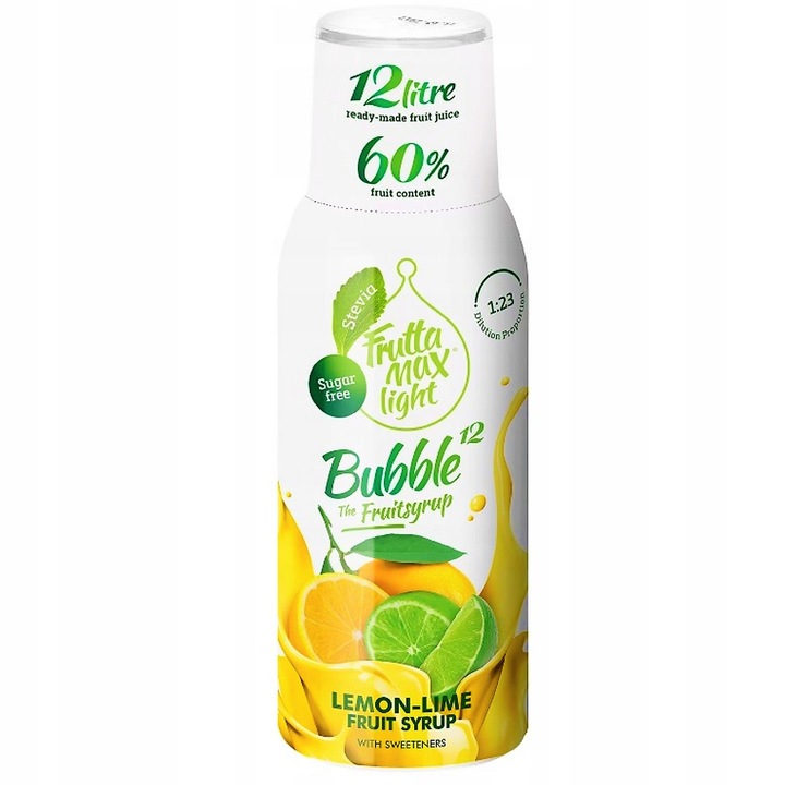 Fruttamax Concentrat de apa, Lemon Lime fara zahar, 500 ml