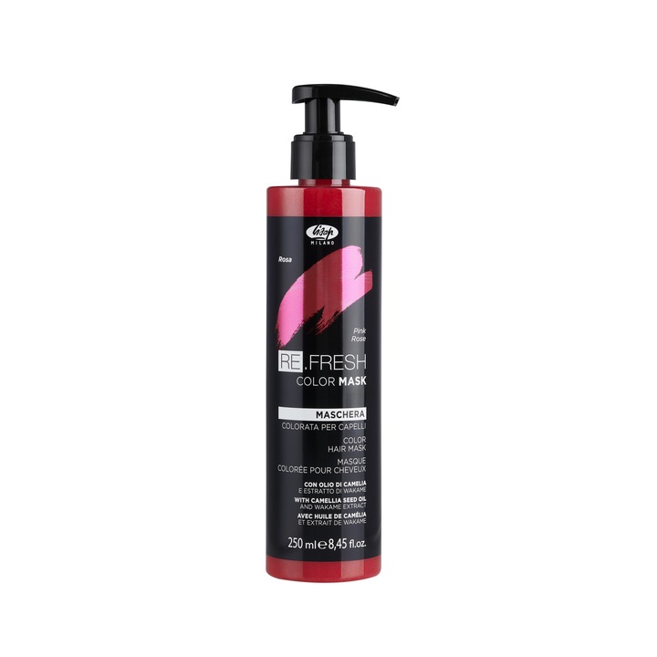 Masca de par nuantatoare culoare roz, Lisap Milano, Refresh Pink, 250ml