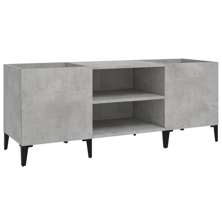 Шкаф за грамофонни плочи vidaXL, Сив, 121x38x48 см, Инженерно дърво, 21.1 Kg