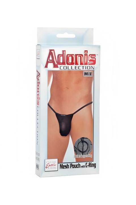 Férfi Adonis Mesh tangák, Légáteresztő hálós kialakítás, Beépített javítógyűrű, Fekete
