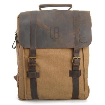 Geanta de spate rucsac barbateasca URBAN BAG Lugano Khaki din piele naturala si material textil pentru barbati Geanta de spate rucsac barbateasca URBAN BAG Lugano Khaki din piele naturala si material textil pentru barbati