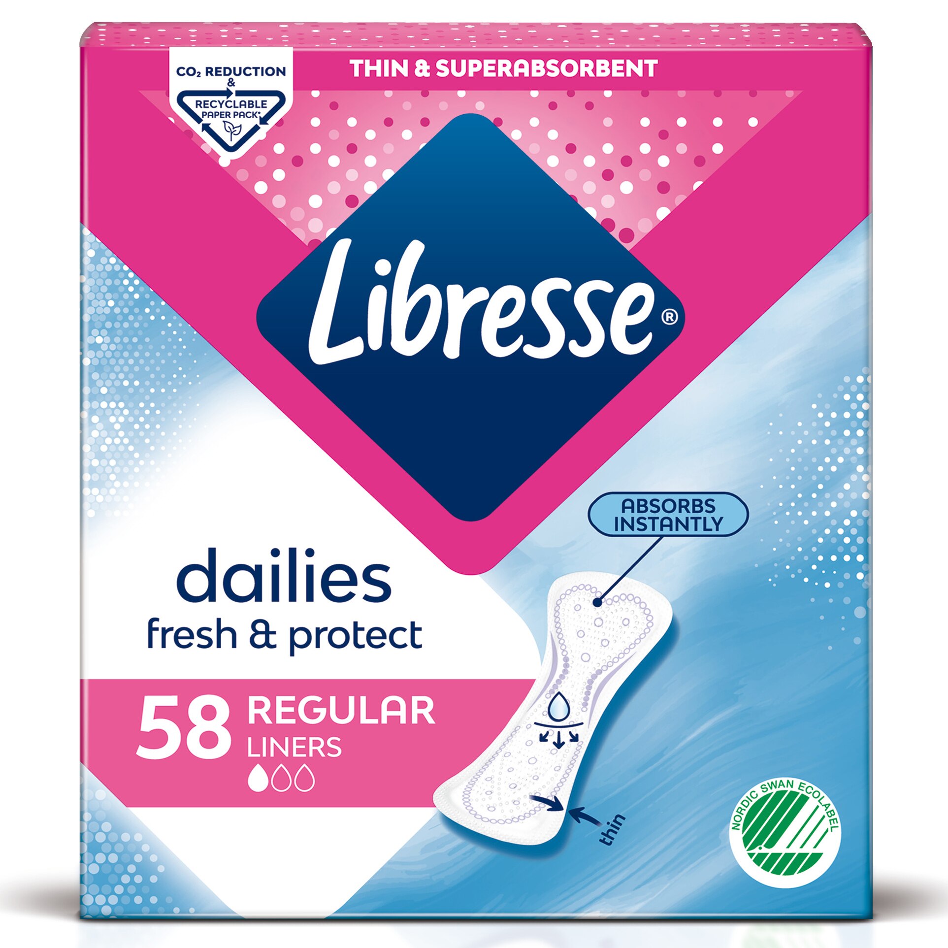 Absorbante zilnice Libresse Normal, 58 bucati