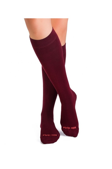 Sosete bambus lungi sub genunchi COMFORT FEET Bordeaux, Rosu bordou