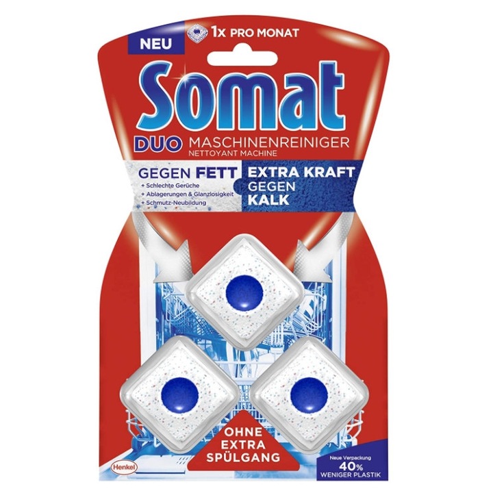 Tablete pentru curatarea masinii de spalat vase, Somat, 3 bucati