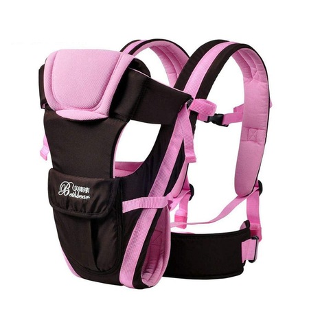 Ham pentru bebelusi, Bethbear, 4in1, Nylon, Negru/Roz
