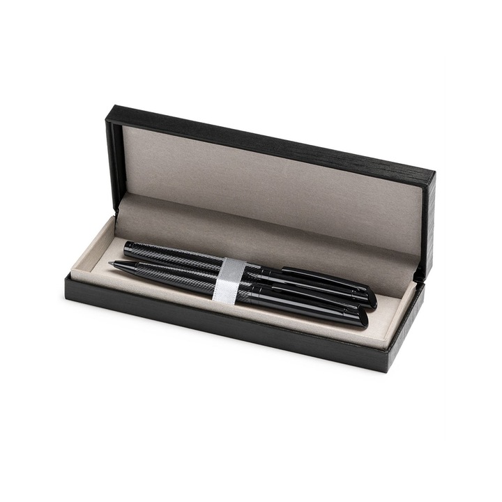 Set 2 pixuri Eco premium in cutie model AURELIUS, Createur, Negru, 14.3cm