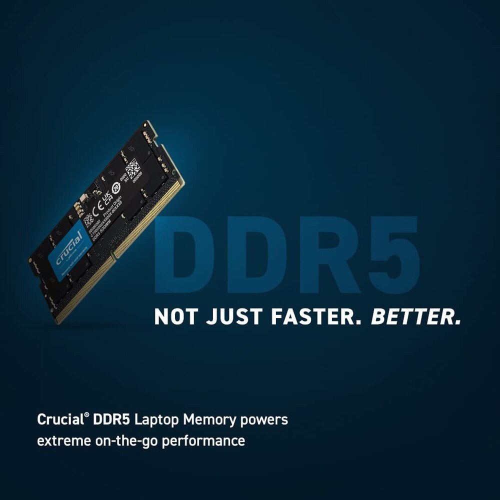Memorie laptop Crucial, 8GB, SODIMM DDR5, 4800MHz, CL40, 1.1V