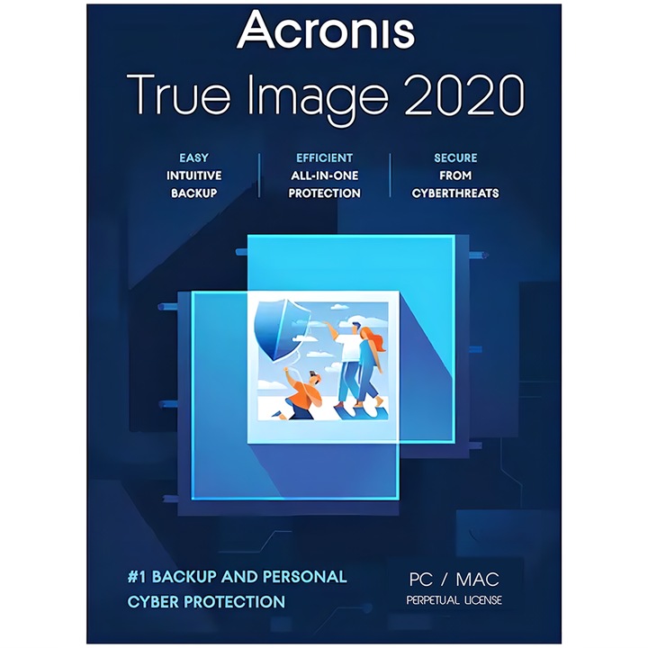Acronis True Image 2020, Windows, MacOS, 1 PC, activare permanenta, licenta digitala