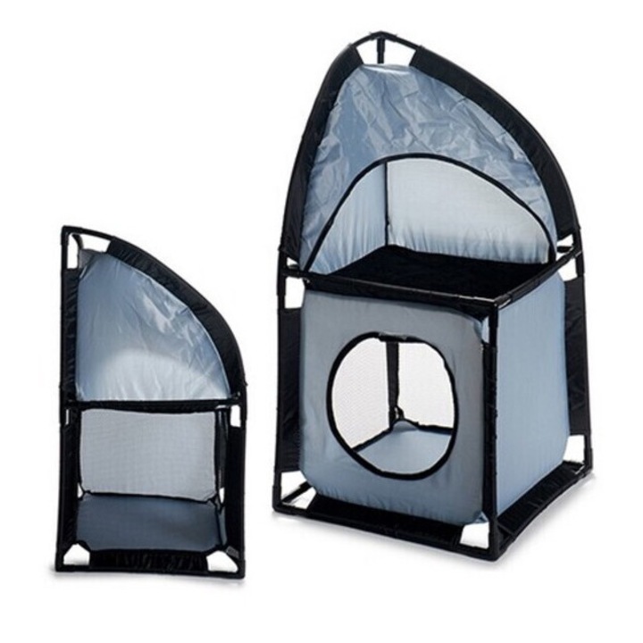 Macska sátor, INNOVAGOODS, 35,5x35,5x69 cm, szürke/fekete