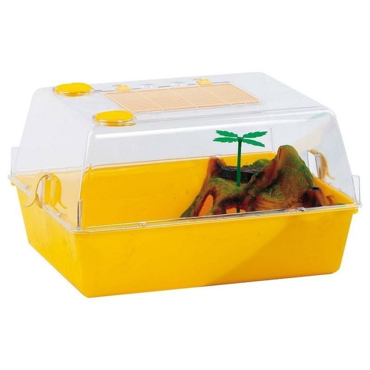 Cusca pentru reptile, Plastic, 46x38x26cm, Galben
