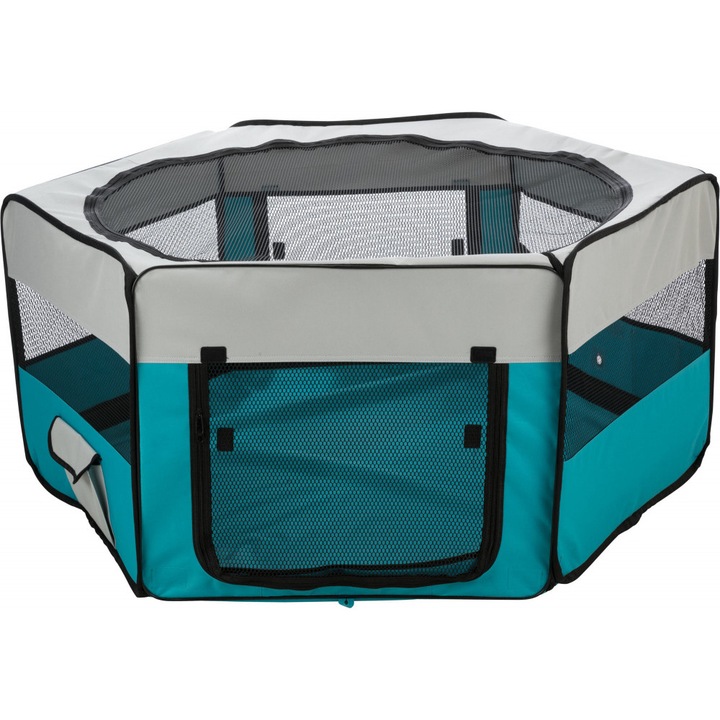 Кошара за зайци, Trixie, Полиестер, 150x65 см, Тюркоазено/Сиво