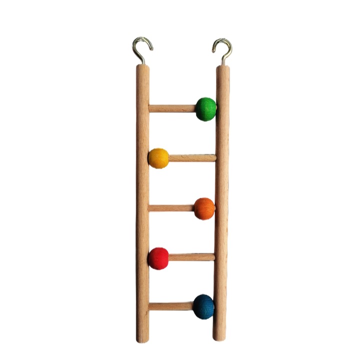 Akasztós játék Glee madaraknak, 7,5x24 cm, fa, többszínű