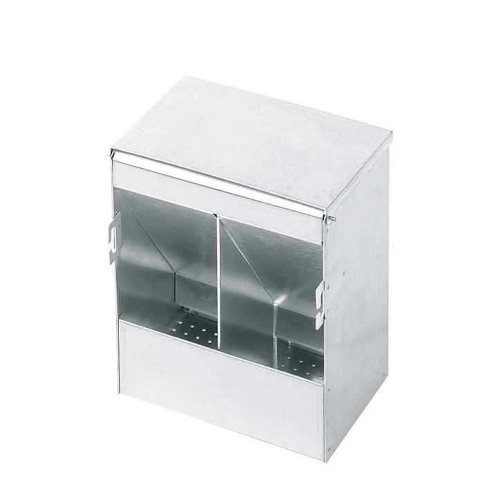 Hranitoare pentru porumbei, Copele, Metal, 16.5x11x20 cm, Gri