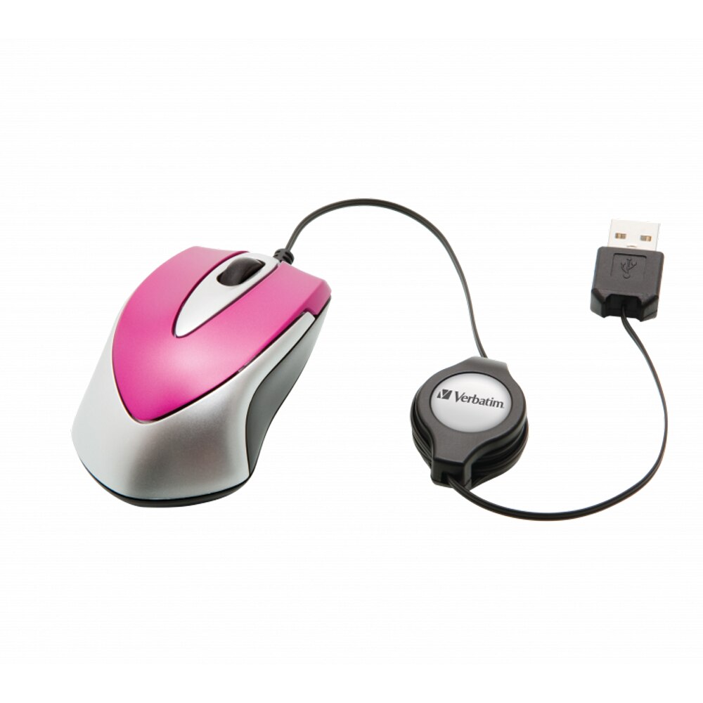 Mouse Verbatim Go Mini Optical Travel Hot Pink Emagro