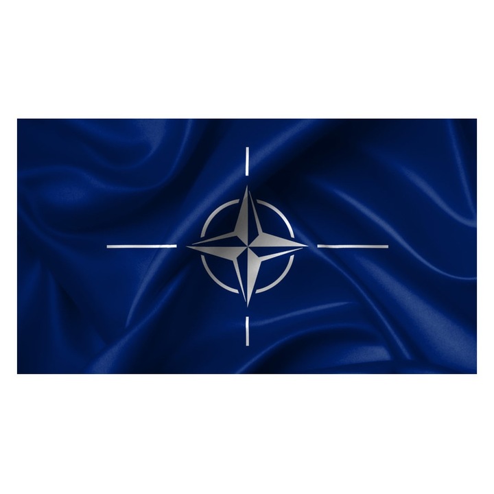 Drapel NATO, Exterior / Interior, Poliester microperforatii, 135 cm x 90 cm 110 g / mp