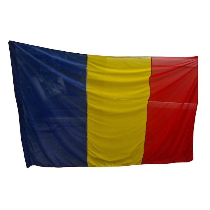 Drapel tricolor Romania, Exterior / Interior, Poliester cu microperforatii, 210 cm x 140 cm 110 g / mp