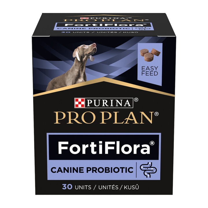 Probiotic pentru caini, Pro Plan, Ajuta la mentinerea sanatatii si echilibrului intestinal, 30 tablete