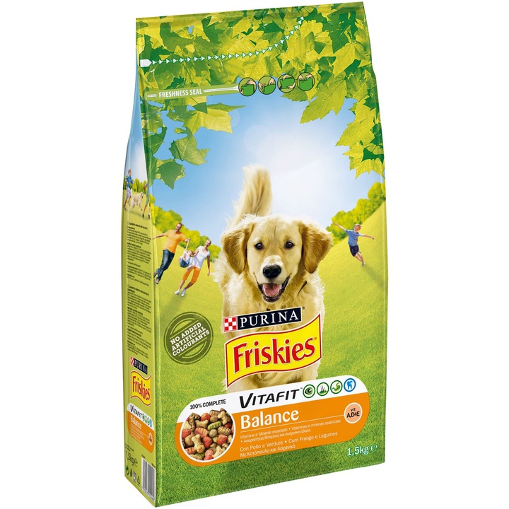 Száraz kutyaeledel, Friskies, Csirke/Zöldség, 1,5 kg